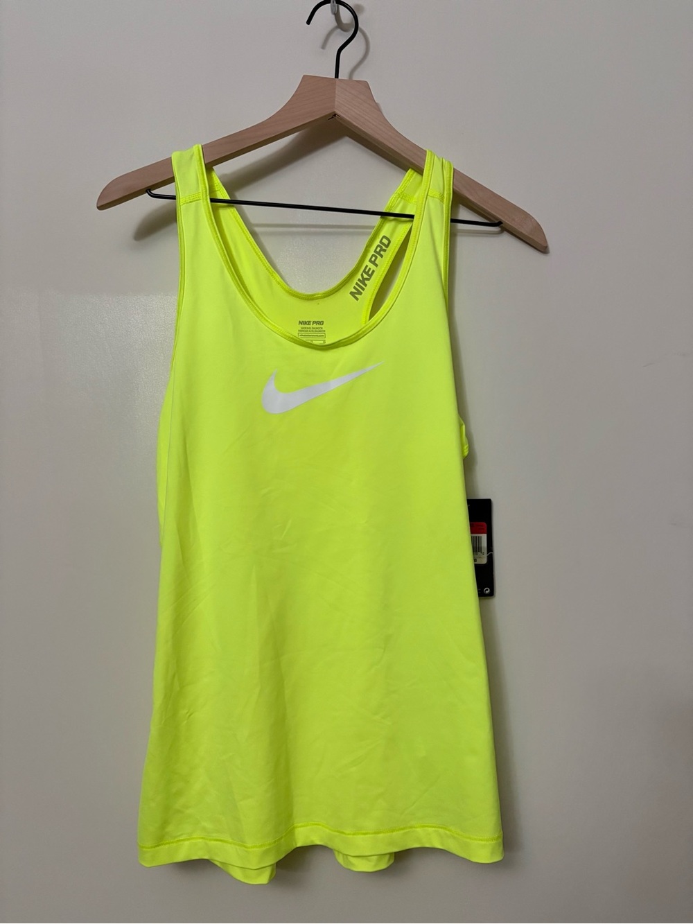 2/$25 Nike Tank Top Women Large Pro Dry Fit neon yellow racerback
